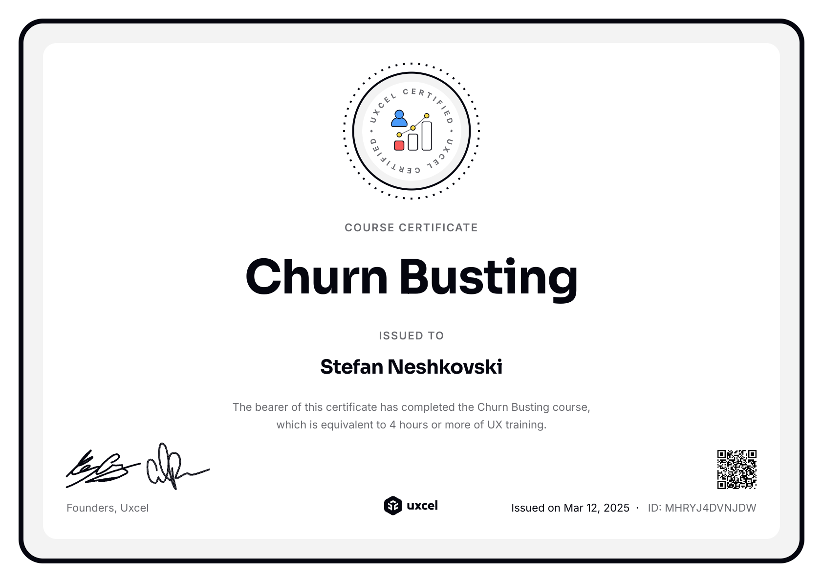 Stefan Neshkovski's certificate